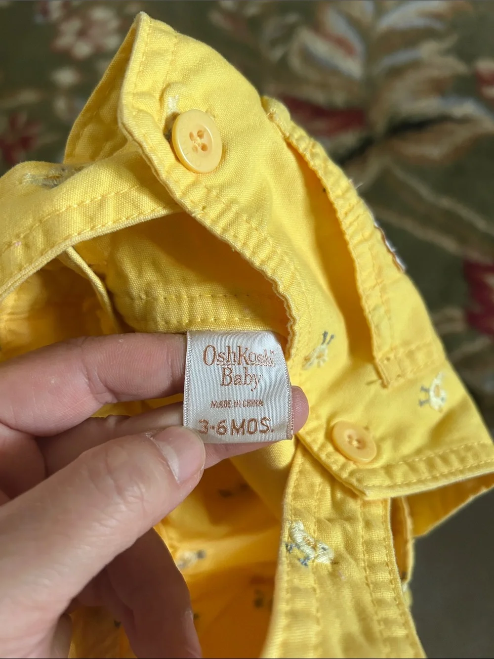 Vtg OshKosh Baby Yellow Chick Overall Dress 3-6M